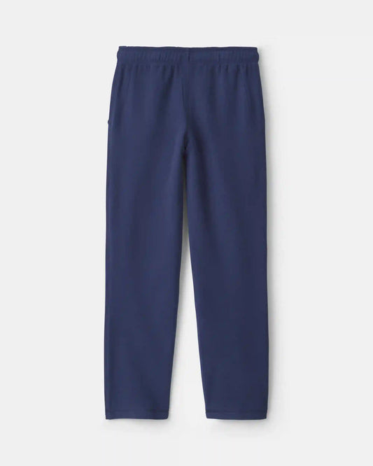 Boys Fleece Wide-Leg Pants - Navy Blue