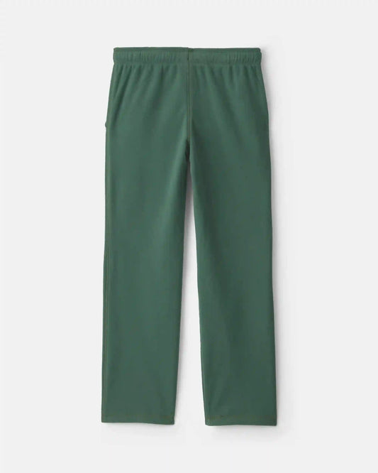 Boys Fleece Wide-Leg Pants - Olive Green