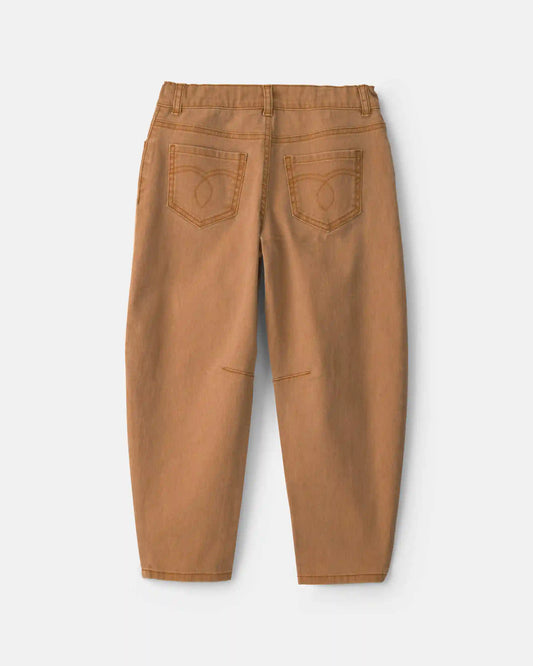Boys Twill Barrel Jeans - Brown