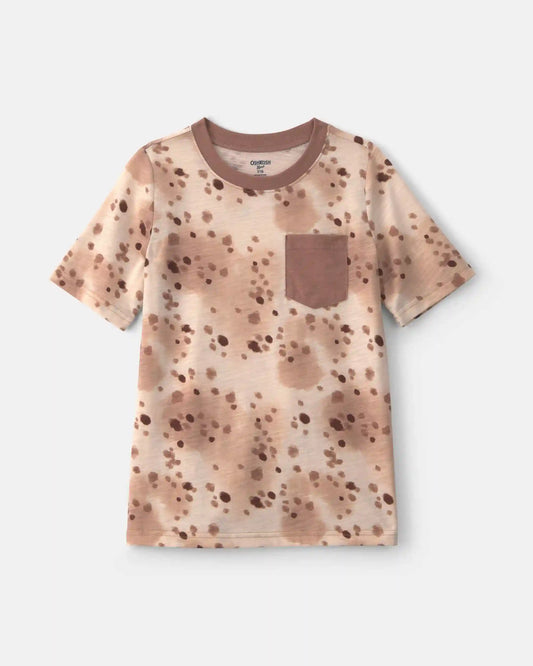 Boys Animal Print T-Shirt - Brown/Cream