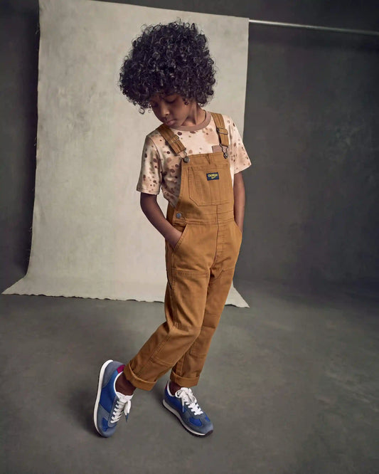 Boys Twill Overalls - Brown