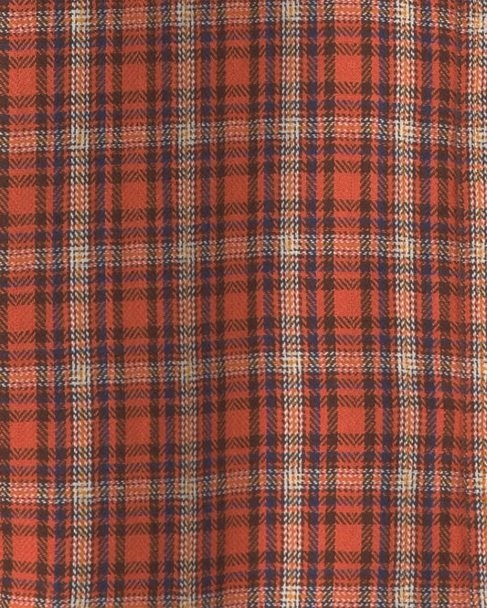 Boys Plaid Long-Sleeve Button-Down Shirt - Orange