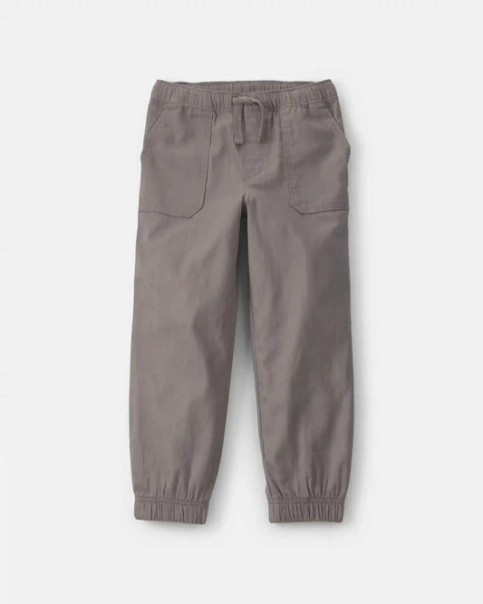 Boys Twill Joggers - Grey