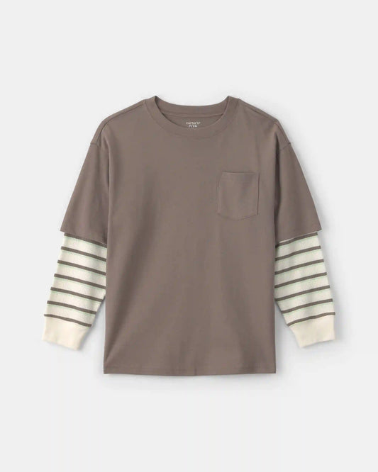 Boys Striped Long-Sleeve T-Shirt - Grey