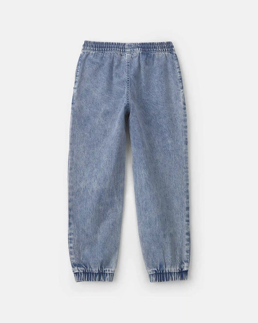 Boys Denim Relaxed Joggers - Light Wash