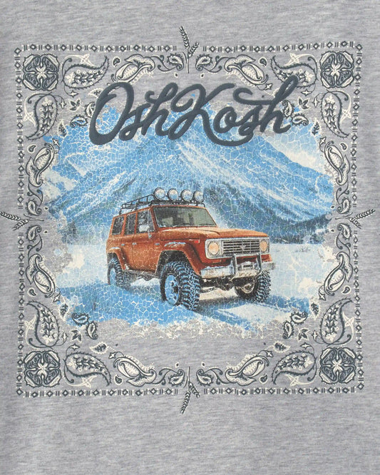 Boys 'OshKosh' Car Long-Sleeve Graphic Tee - Grey