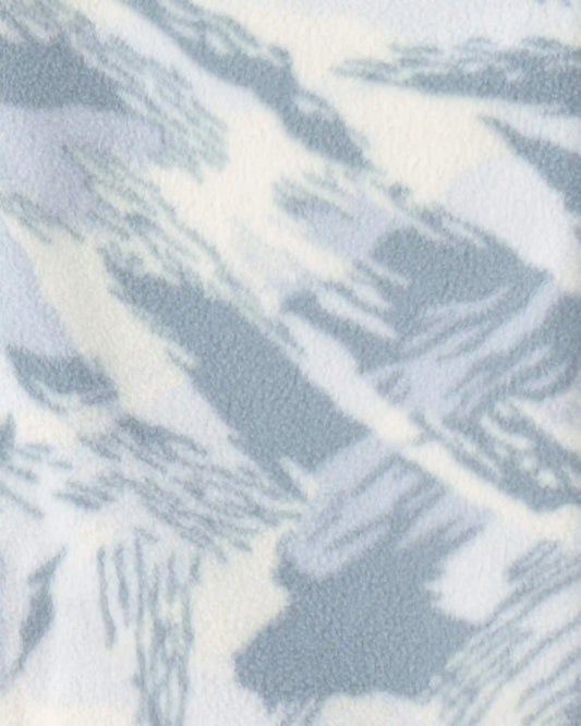 Boys Camo Fleece Long-Sleeve Button-Down Shirt - Grey/White