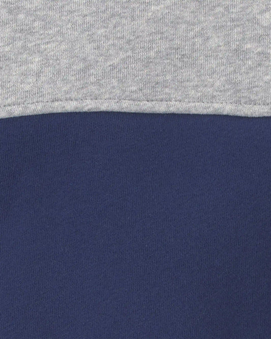 Boys Color Block Fleece Quarterzip Pullover Sweatshirt - Navy Blue/Grey