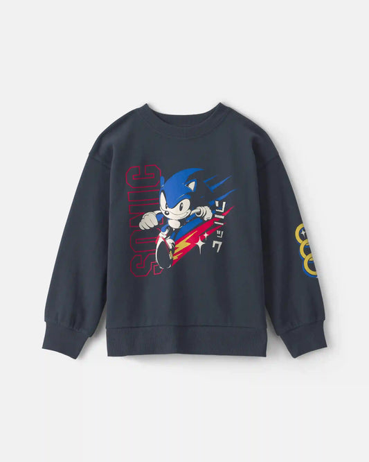 Boys Sonic The Hedgehog™ Pullover Sweatshirt - Navy Blue