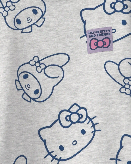 Girls Hello Kitty® Fleece Pullover Sweatshirt - Grey