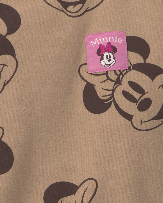 Girls Disney© Minnie Mouse Fleece Pullover Sweatshirt - Brown
