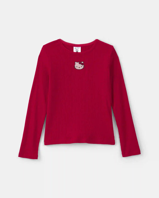 Girls Hello Kitty® Heart Long-Sleeve Top - Red