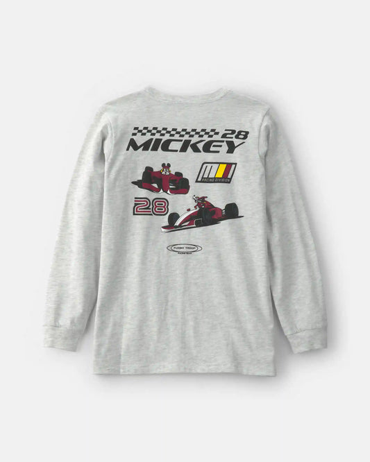 Boys Disney© Mickey Mouse Racing Long-Sleeve Graphic Tee - Grey