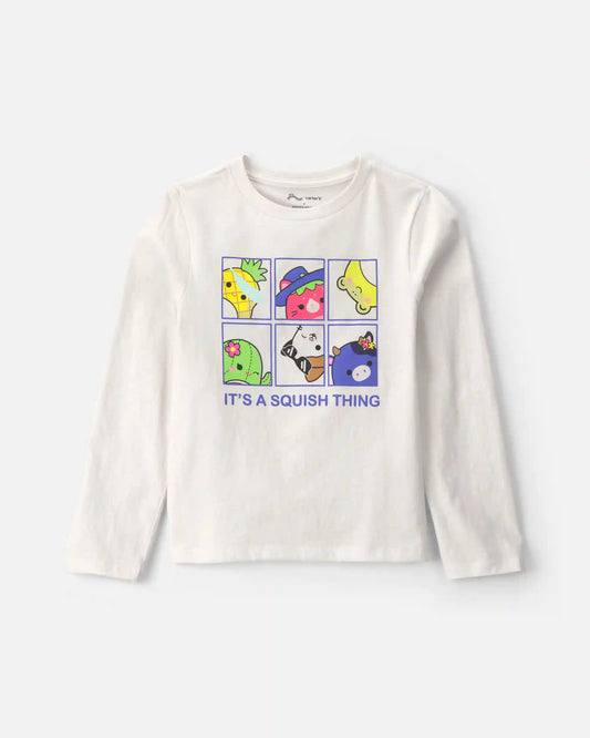 Girls Squishmallow Long-Sleeve Graphic Tee - White