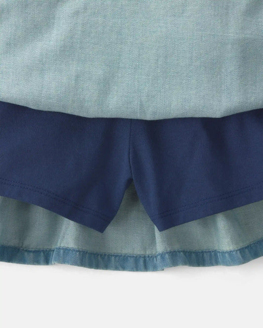 Girls Chambray Denim Skort - Indigo