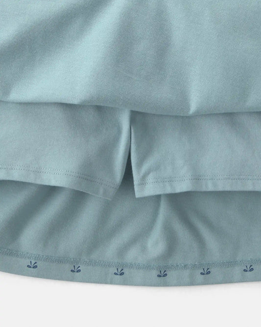 Girls Bow Cotton Skort - Blue