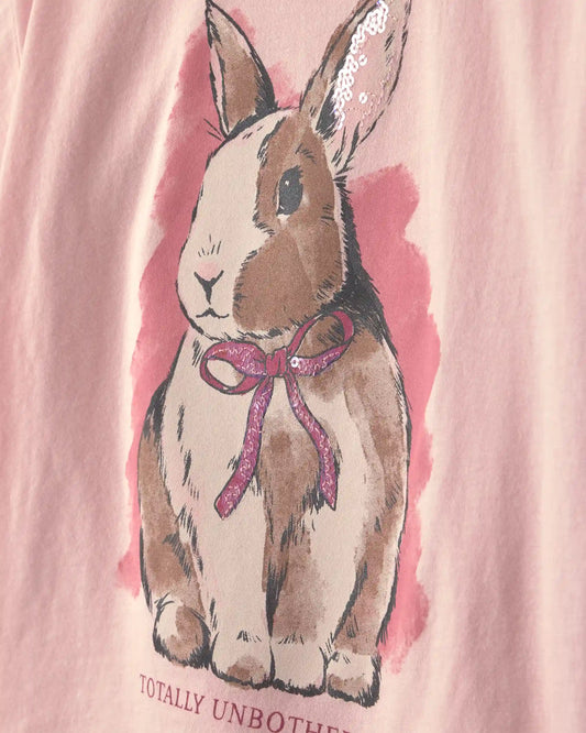 Girls Bunny Graphic Tee - Pink