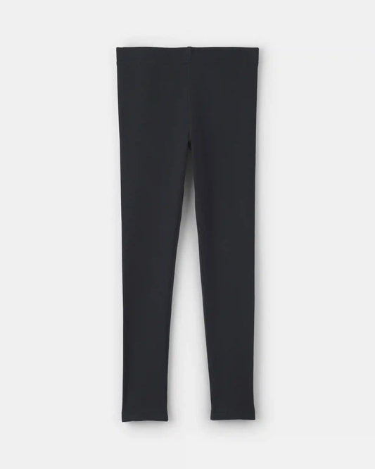 Girls Pull-On Stretch Rib Leggings - Black