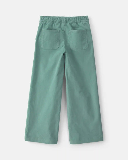 Girls Corduroy Wide-Leg Pants - Green