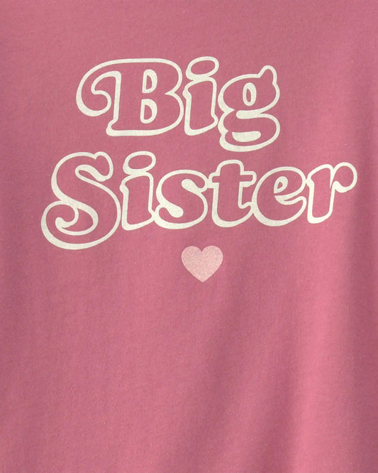Girls 'Big Sister' Long-Sleeve Graphic Tee - Pink