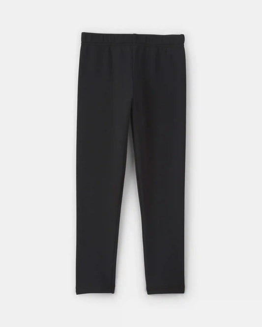 Girls Fleece Pull-On Stretch Leggings - Black