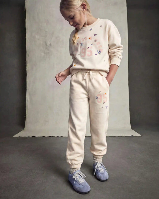 Girls 'OshKosh' Floral French Terry Pullover Sweatshirt - Cream