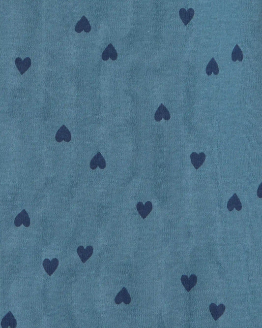 Girls Heart Long-Sleeve Rib Top - Blue