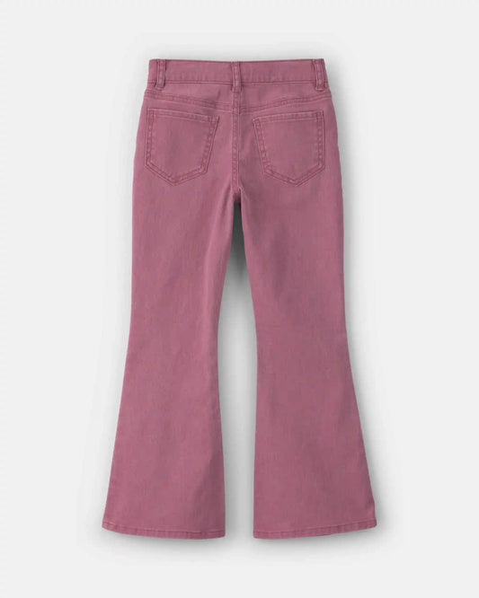 Girls Twill Flare Pants - Purple