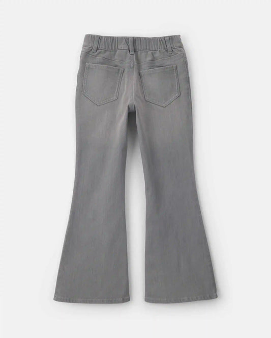 Girls Shine Denim Flare Jeans - Light Wash
