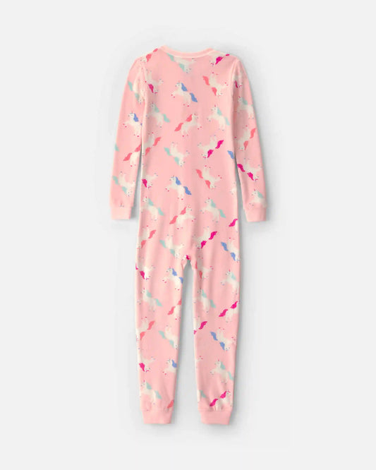 Girls 1-Piece Unicorn DreamPlush Snug Fit Pajama - Pink