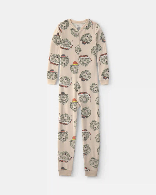 Boys 1-Piece Bears DreamPlush Snug Fit Pajama - Tan