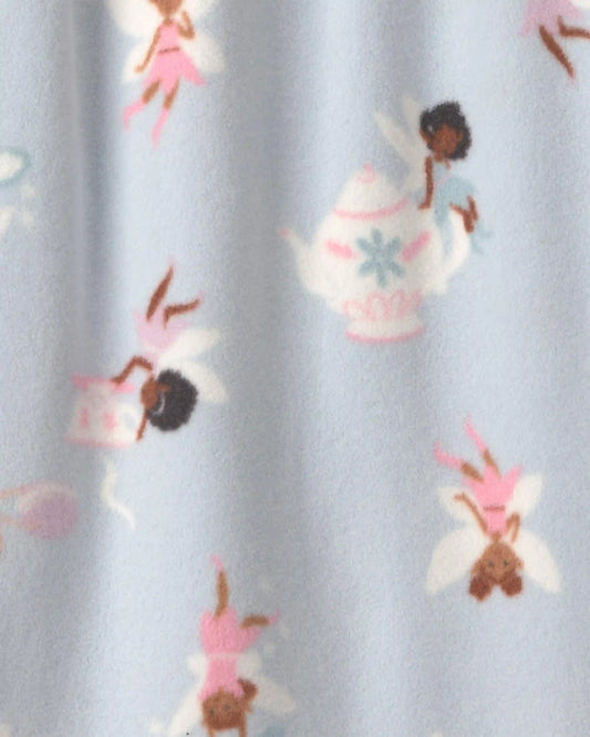 Girls Fairies Fleece Loose Fit Night Gown - Blue