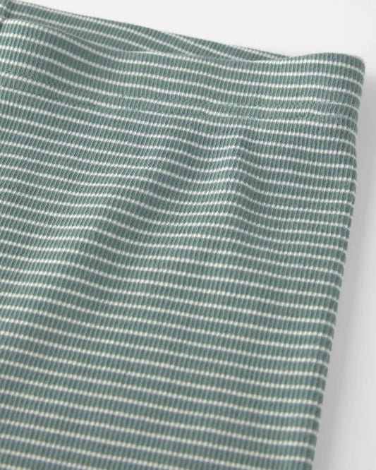 Kids 2-Piece Organic Cotton Ribbed Pajamas in Stripes
