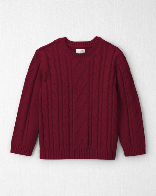 Boys Organic Cotton Cable Knit Sweater