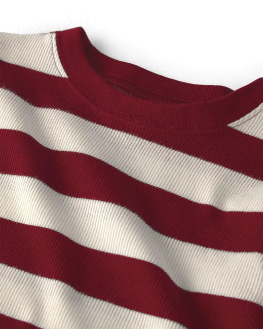 Kids 2-Piece Organic Cotton Ribbed Pajamas in Stripes