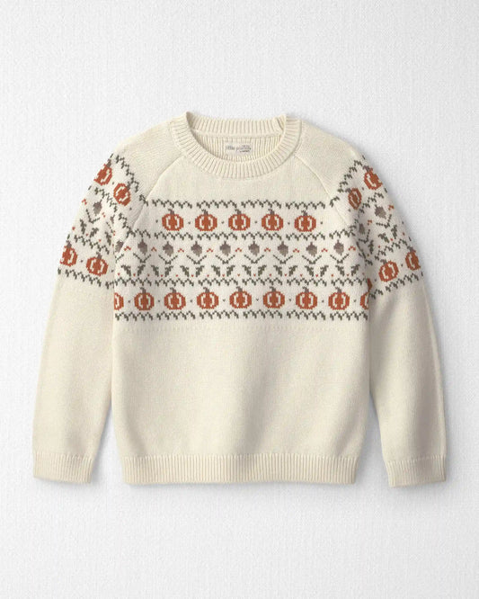Kids Organic Cotton Fair Isle Sweater Knit Pullover