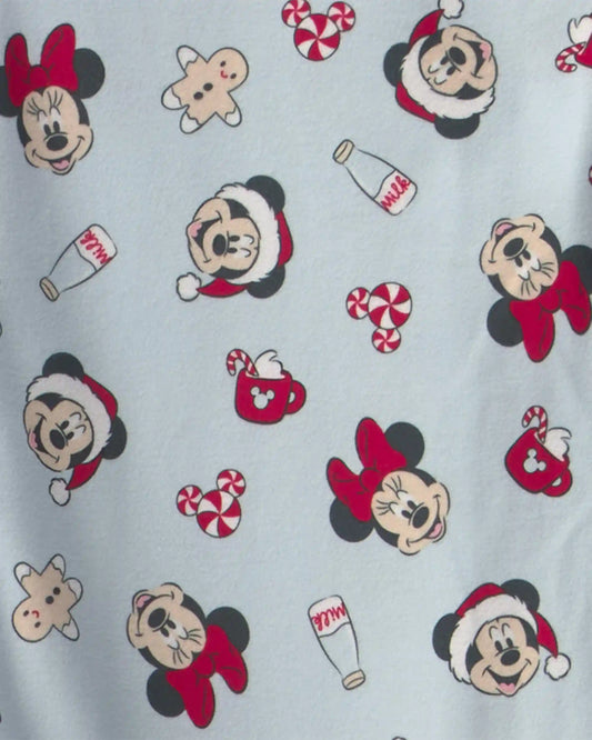 Adult 2-Piece Disney© Mickey Mouse Christmas Fleece Loose Fit Pajama Set - Blue