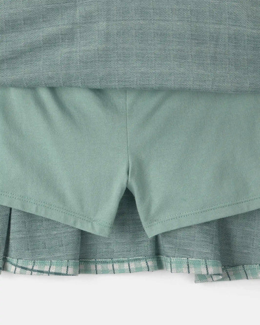 Girls Plaid Skort - Green