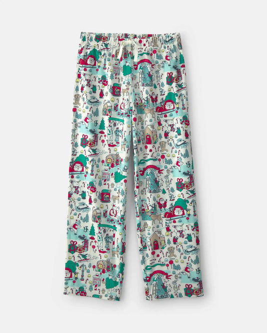 Adult Christmas Scavenger Hunt Fleece Loose Fit Pajama Bottoms