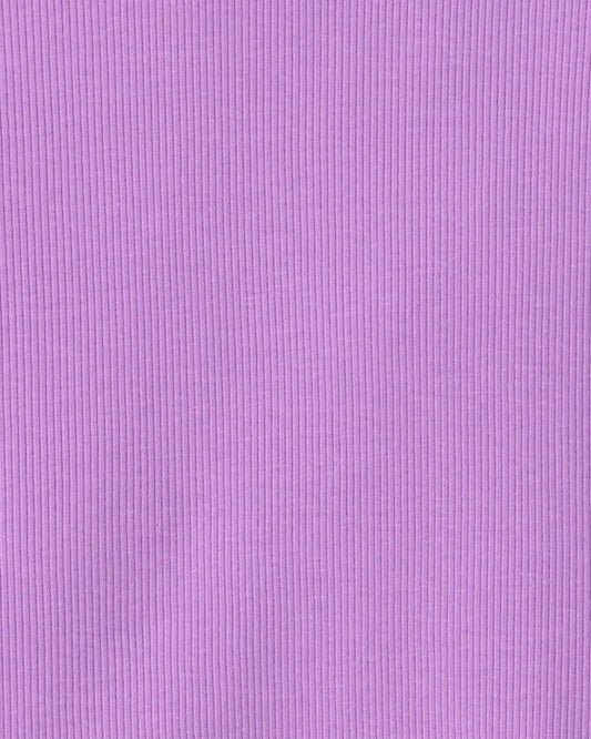 Girls Long-Sleeve Rib Top - Purple