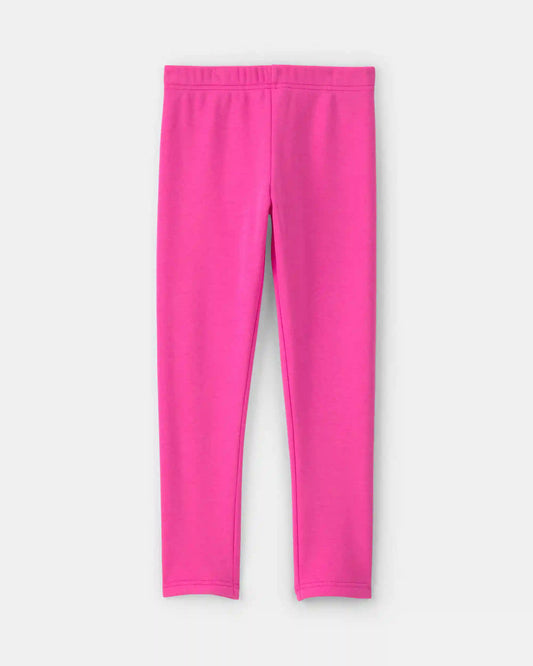 Girls Fleece Pull-On Stretch Leggings - Pink