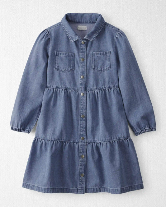 Girls Organic Cotton Denim Dress