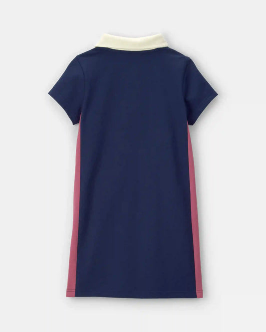 Girls ©Marvel Spider-Man French Terry Polo Dress - Navy Blue