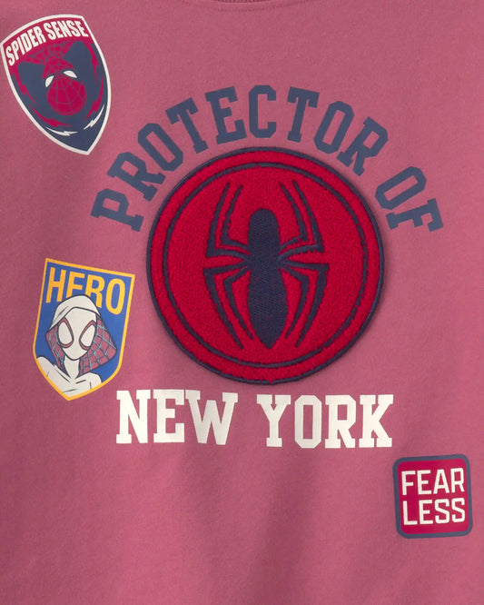 Kids ©Marvel Spider-Man French Terry Pullover Sweatshirt - Pink