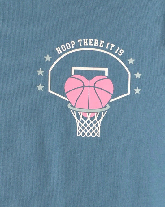 Girls Basketball Long-Sleeve Graphic Tee - Teal