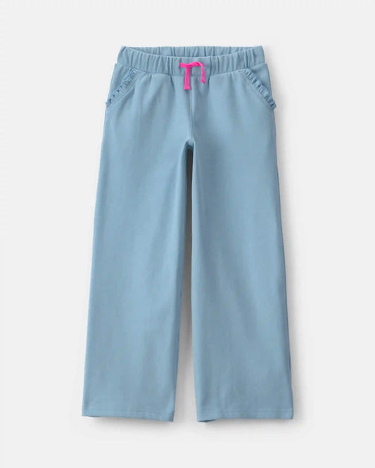 Girls Ribbed Pull-On Pants - Blue