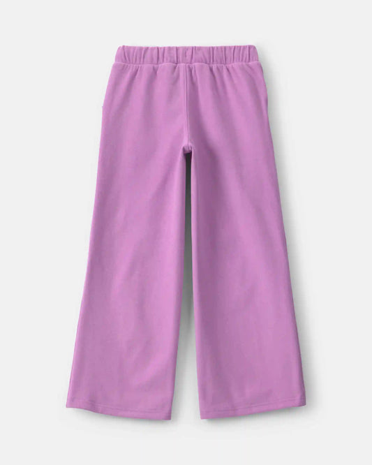 Girls Ribbed Pull-On Pants - Purple