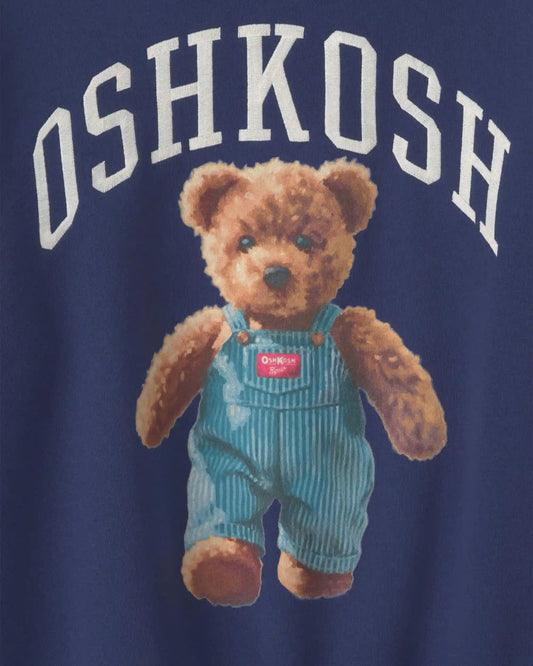 Adult OshKosh Bear Fleece Pullover Sweatshirt - Navy Blue