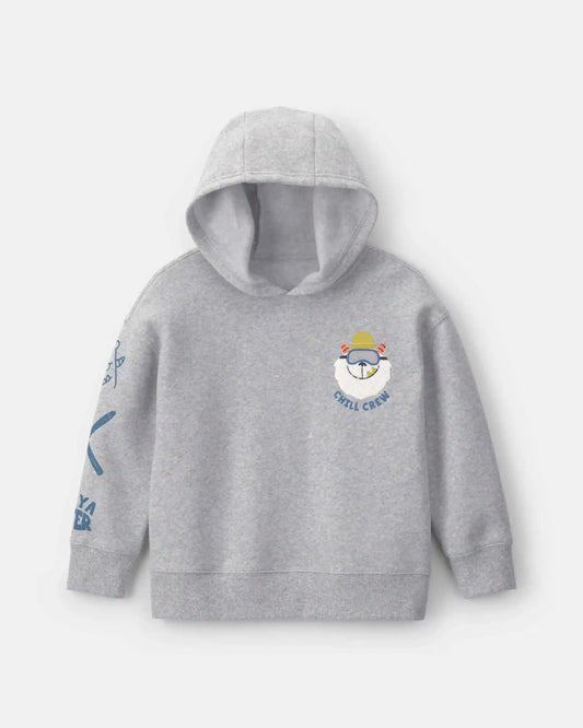 Boys 'Chill Crew' Yeti Fleece Hoodie - Grey