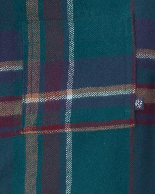 Boys Plaid Flannel Button-Down Shirt - Green/Blue/Brown